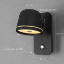 Arandela LED de Parede Touch Orientável com Ajuste de Brilho e Cor.