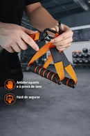 Kit Elástico de Resistência Ajustável até 163kg com Pegadores, Tornozeleiras e Âncora de Porta