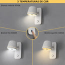 Arandela LED de Parede Touch Orientável com Ajuste de Brilho e Cor