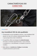 Conector de Pesca com Girador 360° e Engate Rápido – Evita Torção da Linha