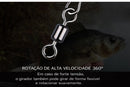 Conector de Pesca com Girador 360° e Engate Rápido – Evita Torção da Linha
