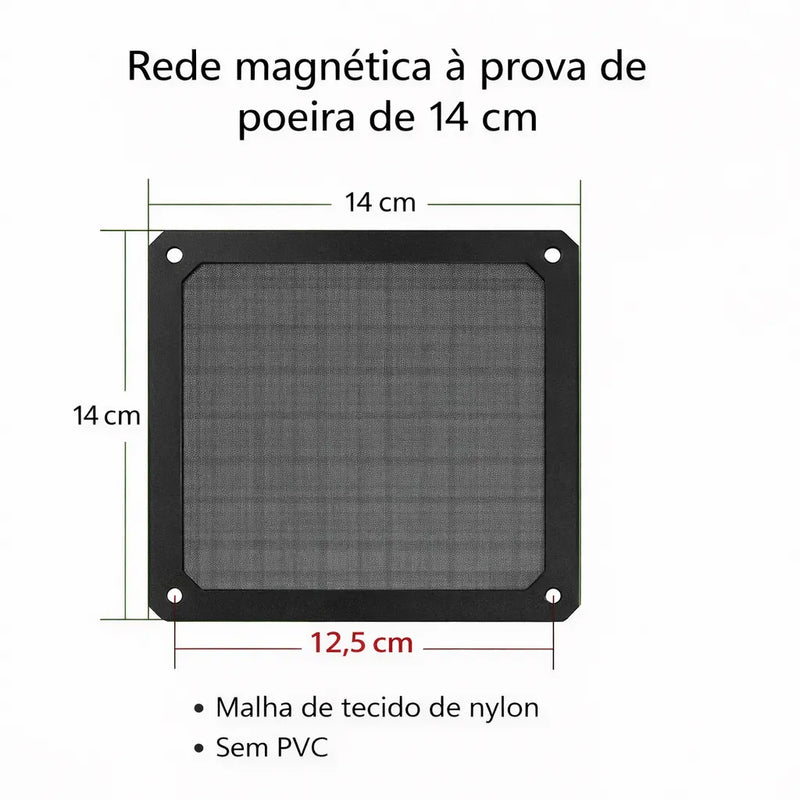 Filtro Magnético de Poeira para Ventoinhas de PC – Proteção Térmica e Maior Vida Útil