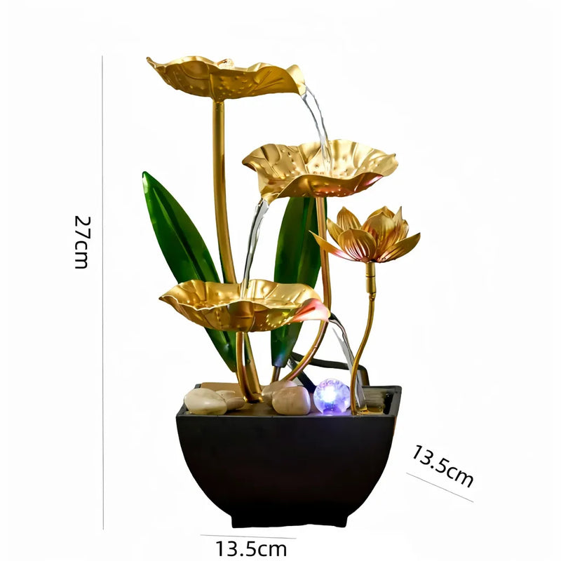 Fonte Zen Decorativa de Mesa com Cascata de Água e LED Relaxante