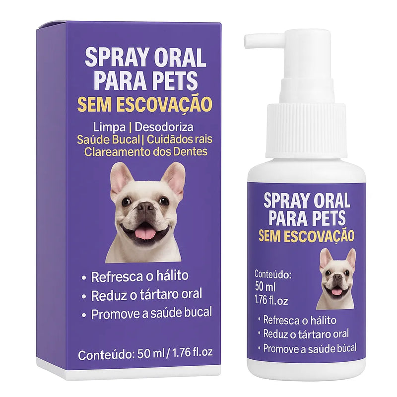 Spray Dental para Cães e Gatos — Limpa e Clareia os Dentes