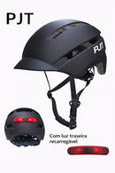 Capacete de Ciclismo com Luz LED USB Recarregável – Mais Segurança e Visibilidade Urbana.