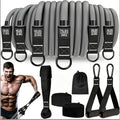 Kit Elástico de Resistência Ajustável até 163kg com Pegadores, Tornozeleiras e Âncora de Porta