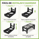 Suporte Ajustável com Tigelas Inox para Cães de Todos os Tamanhos – Mais Conforto, Saúde e Bem-Estar nas Refeições do Seu Pet