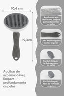 🏷️ Escova Autolimpante para Pets 2 em 1 | Remove Pelos Soltos com Um Clique – Ideal para Cães e Gatos
