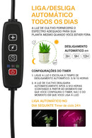 Lâmpada de Crescimento para Plantas – 9 Níveis de Brilho + Timer Automático