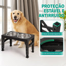 Suporte Ajustável com Tigelas Inox para Cães de Todos os Tamanhos – Mais Conforto, Saúde e Bem-Estar nas Refeições do Seu Pet