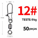 Conector de Pesca com Girador 360° e Engate Rápido – Evita Torção da Linha