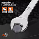 Jogo de Chaves Combinadas Métricas 12 Peças Cr-V – Do 8mm ao 19mm, Uso Profissional