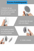 🏷️ Escova Autolimpante para Pets 2 em 1 | Remove Pelos Soltos com Um Clique – Ideal para Cães e Gatos