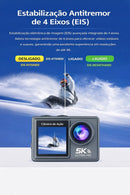 Câmera de Ação 5K Profissional com EIS – Imagens Nítidas Mesmo em Movimento.