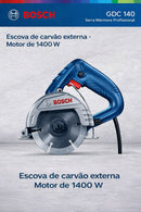 Serra Mármore Profissional Bosch GDC 140 1400W Uso Intenso em Obra