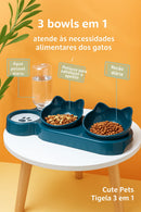 “Comedouro 3 em 1 PetCare™ – Mais Saúde e Praticidade Para Seu Pet e Tranquilidade Para Você