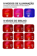 Lâmpada de Crescimento para Plantas – 9 Níveis de Brilho + Timer Automático