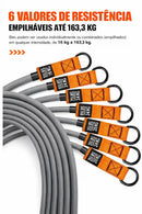 Kit Elástico de Resistência Ajustável até 163kg com Pegadores, Tornozeleiras e Âncora de Porta