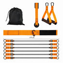 Kit Elástico de Resistência Ajustável até 163kg com Pegadores, Tornozeleiras e Âncora de Porta