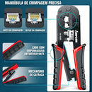 Kit Profissional de Crimpagem e Teste de Redes RJ45/RJ11 CAT5 e CAT6 – Instalação Completa AMPCOM