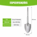 Pá Profissional SDS Max em Aço 40CrMo – Solta Terra Compactada com Facilidade