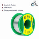 Fio de Solda Sem Chumbo com Fluxo – Solda Brilhante, Baixa Fumaça e Alta Aderência (RoHS)