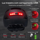 Capacete de Ciclismo com Luz LED USB Recarregável – Mais Segurança e Visibilidade Urbana
