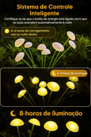 Luminária Solar LED Cogumelo para Jardim – IP65 Impermeável • Decoração Charmosa e Iluminação Automática