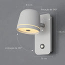 Arandela LED de Parede Touch Orientável com Ajuste de Brilho e Cor.