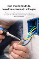 Fio de Solda Sem Chumbo com Fluxo – Solda Brilhante, Baixa Fumaça e Alta Aderência (RoHS)