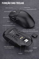 Mouse Gamer Sem Fio com Sensor PAW3311 – Precisão Extrema e Uso Contínuo