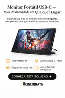 Monitor Portátil USB-C 14” – Expanda Sua Tela e Trabalhe com Mais Produtividade.