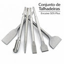 Conjunto de Talhadeiras e Ponteiros SDS Plus para Martelete – Demolição Rápida e Precisa em Concreto