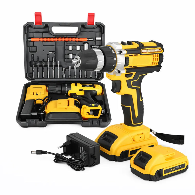 Parafusadeira e Furadeira a Bateria DOW com Ajuste de Torque e Kit Completo