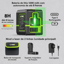 Nível a Laser 2 Linhas Recarregável Type-C com Suporte Magnético e Alta Precisão