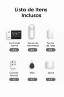 Kit de Segurança Residencial com Sensores e Sirene de Alto Volume.