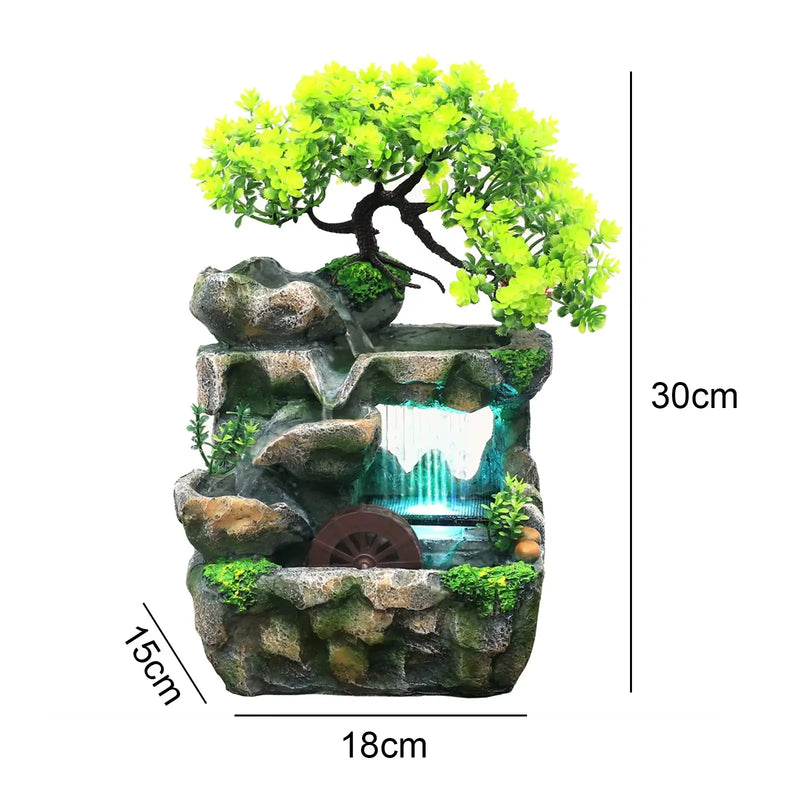 Fonte Decorativa com Cascata Iluminada – Relaxamento e Harmonia para Ambientes